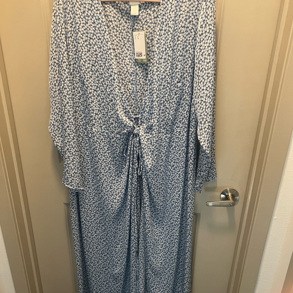 Blue and White Floral Maxi Dress